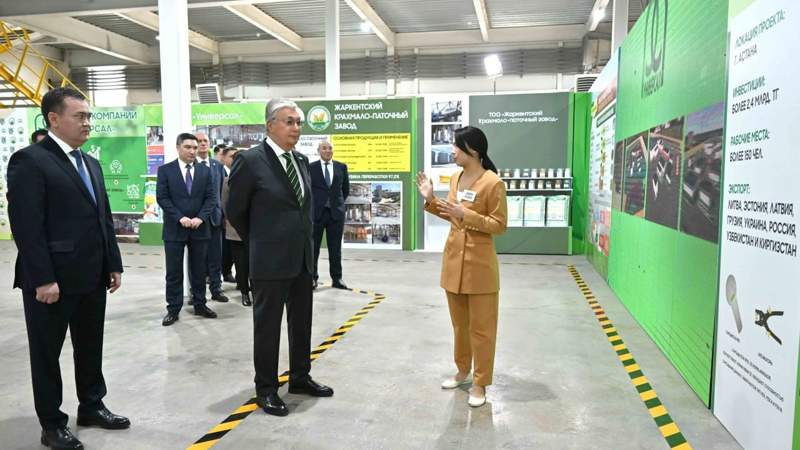 President visits rubber and plastics factory in Astana's Industrial Park No1