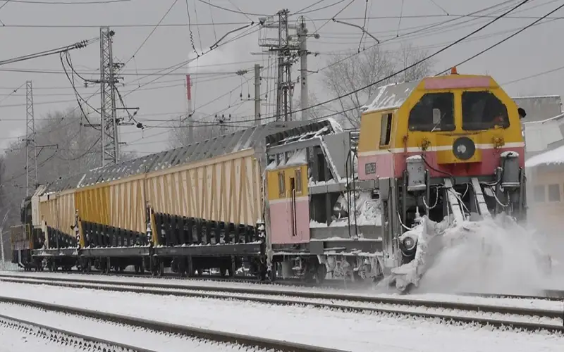 железная дорога зимой