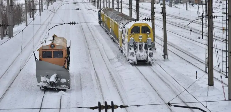 железная дорога зимой