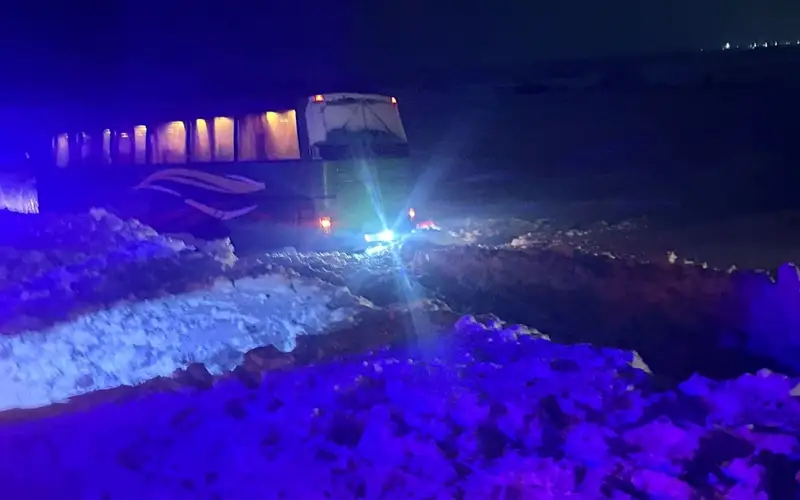 В СКО автобус с 25 пассажирами вылетел в кювет