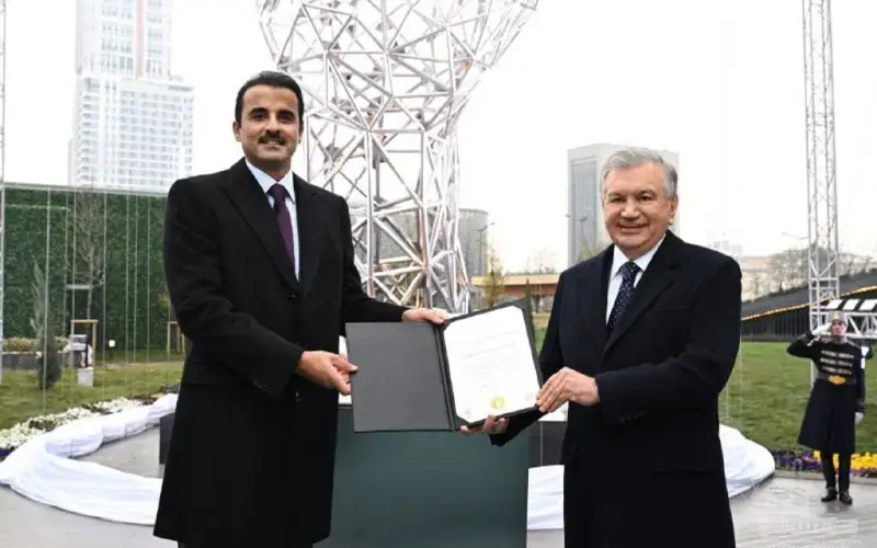 Ўзбекистон Республикаси Президенти Шавкат Мирзиёев ва Қатар Амири шайх Тамим бин Ҳамад Ол Соний