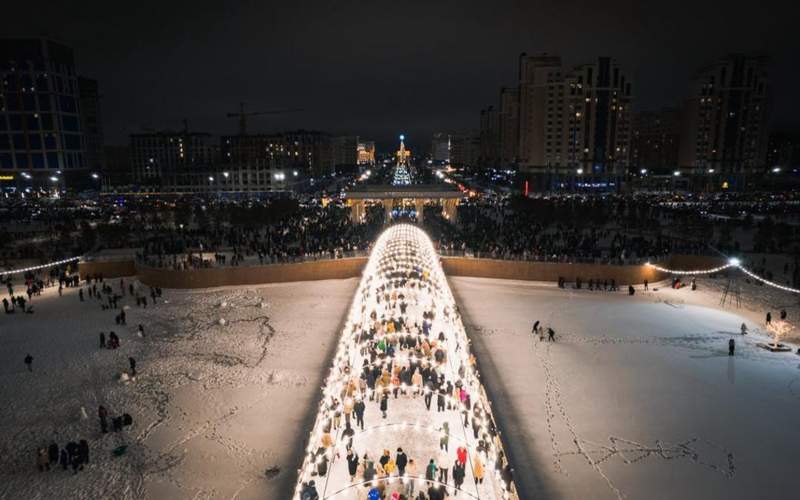 Новогодний салют-2024 в Астане Новогодний салют-2024 в Астане