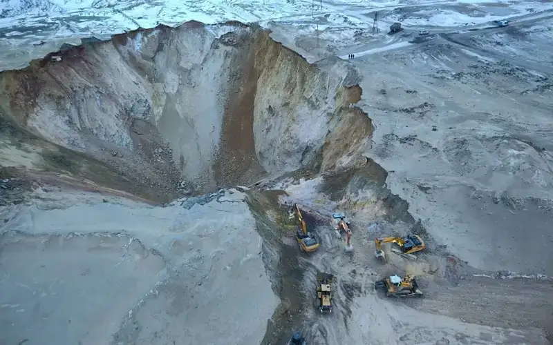 место обвала на руднике АО «Майкаинзолото»