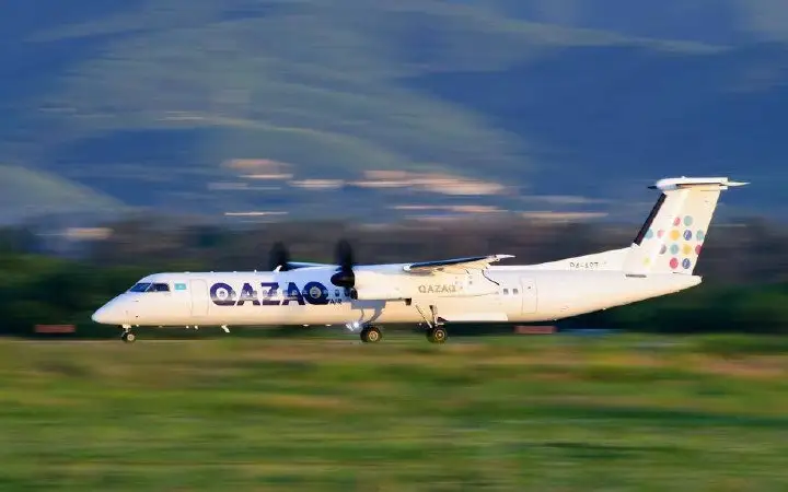 Landing gear wheel catches fire during plane's take-off at Kostanay Airport.