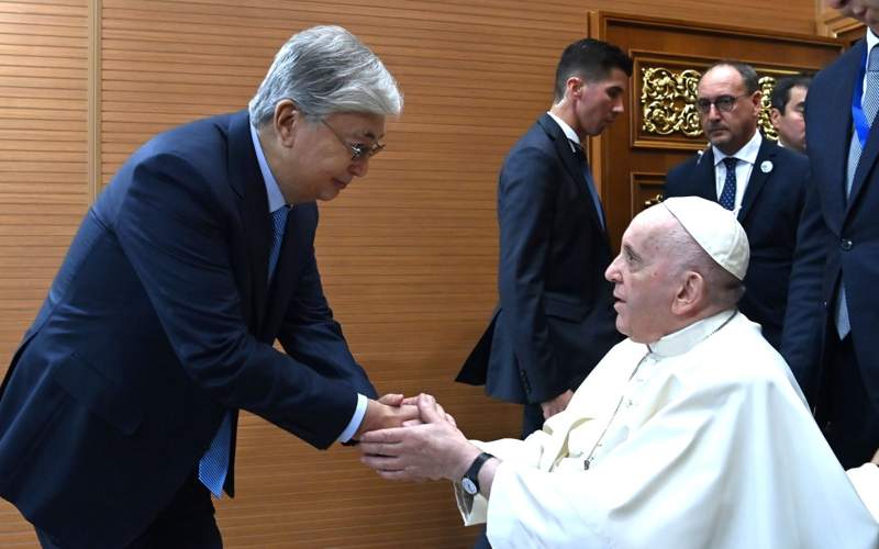 Kassym-Jomart Tokayev and Pope Francis Kazakhstan-Italy