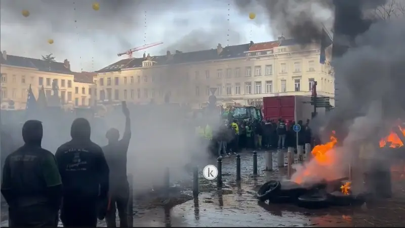 1 февраля перед зданием Европейского парламента в Брюсселе проходила акция протеста фермеров
