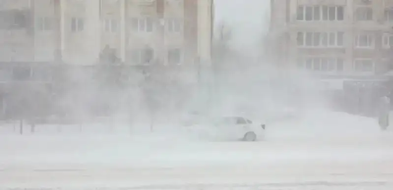 Fog and snowstorm forecast in Kazakhstan Feb 2
