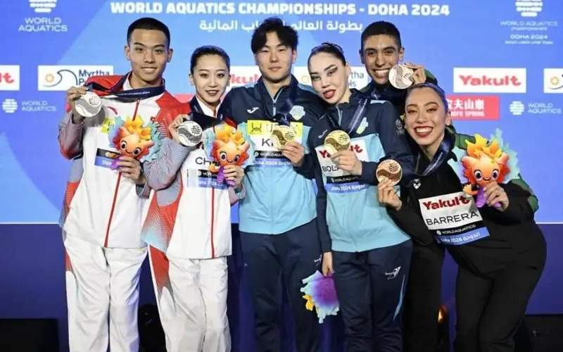 Nargiza Bolatova, Eduard Kim claim gold medal at World Aquatics Championships 2024 Nargiza Bolatova, Eduard Kim claim gold medal at World Aquatics Championships 2024