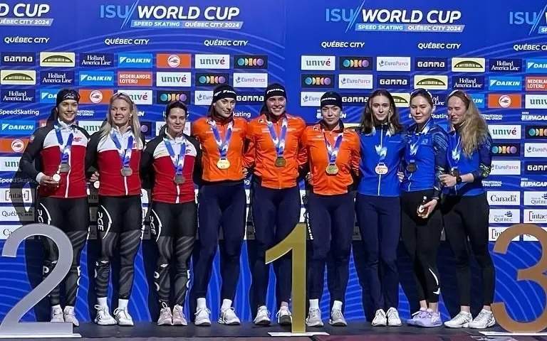 Kazakhstani speed skaters claim historic bronze in Quebec Speed skating
