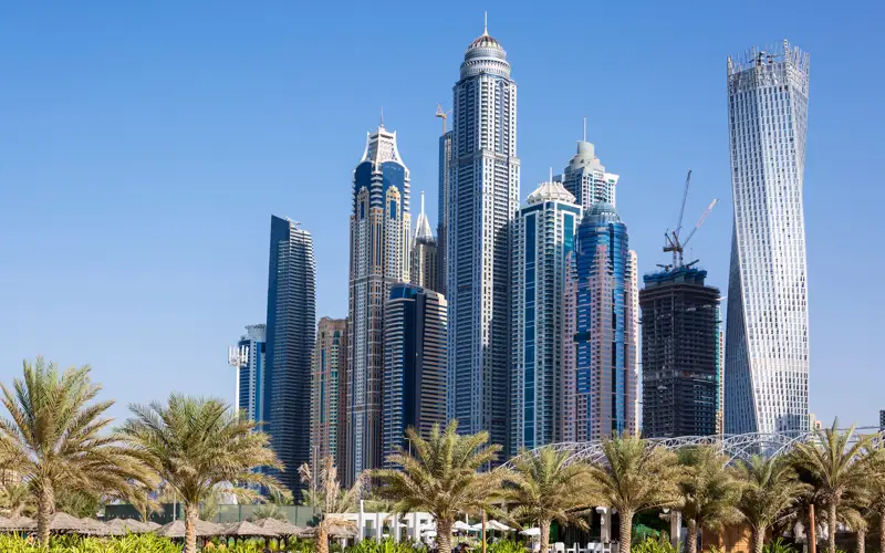 Дубай, ОАЭ, небоскребы, мегаполис