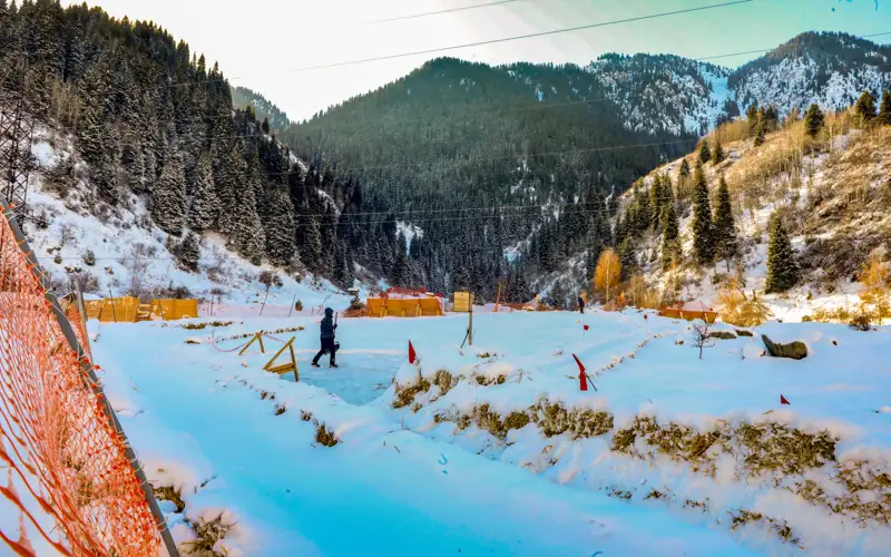 Алматы, горы, зима, снег, лавина