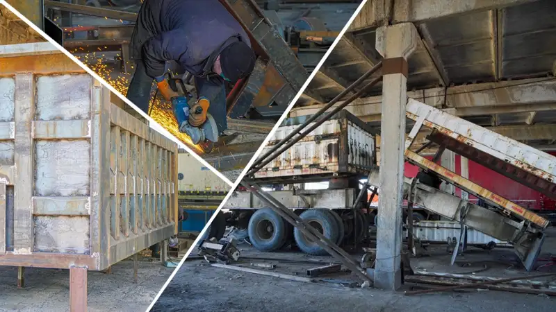 В селе Карабулак Туркестанской области собирают прицепы для грузовиков — фоторепортаж