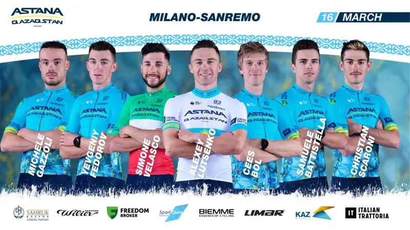 Astana Qazaqstan Team reveals rider roster for Milano-Sanremo 2024