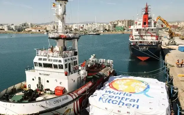 First aid ship arrives in Gaza through maritime corridor from Cyprus