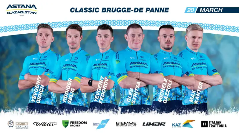 Astana Qazaqstan Team reveals race roster for Classic Brugge-De Panne 2024