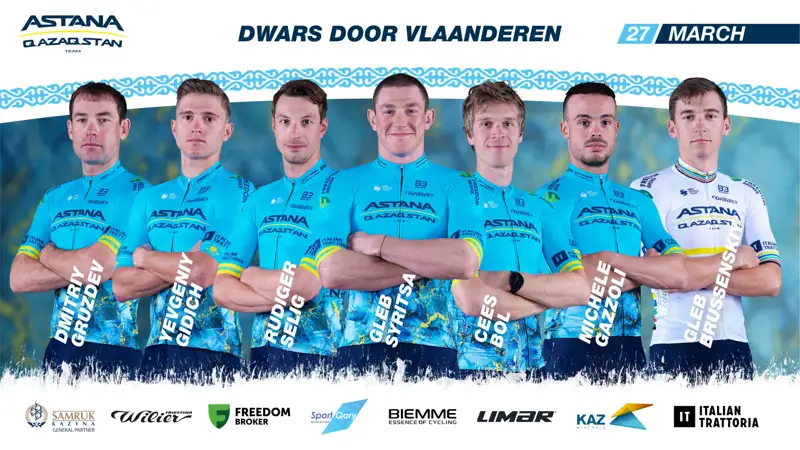 Astana Qazaqstan Team reveals race roster for Dwars door Vlaanderen 2024