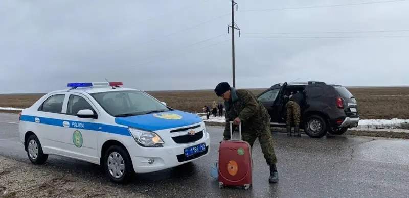 Almat Kaparov is a police inspector who assists people affected by the floods. Photo credit: Kaparov's personal archive