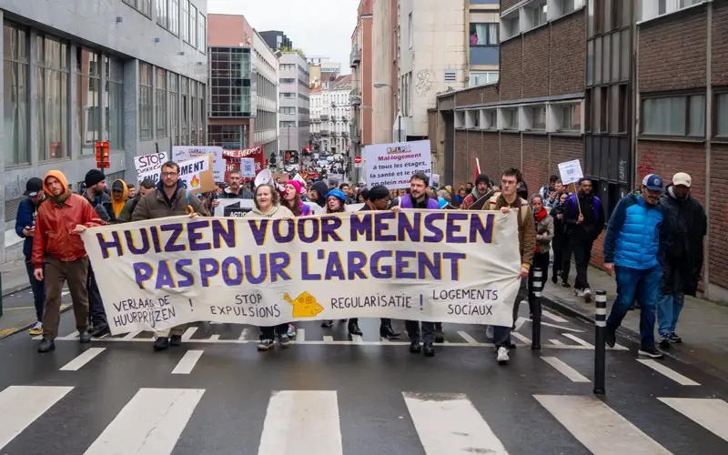 Митинг за доступное жилье прошел в Брюсселе