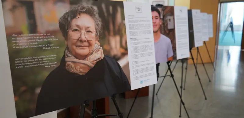 The exhibition features stories of people who make a difference. Photo credit: UN in Kazakhstan