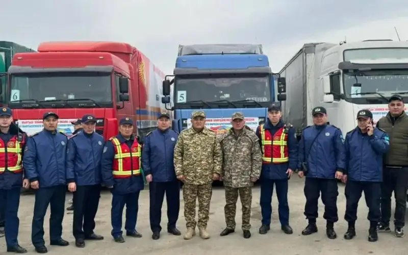 Trucks carrying humanitarian aid from Kyrgyzstan arrive in Aktobe region