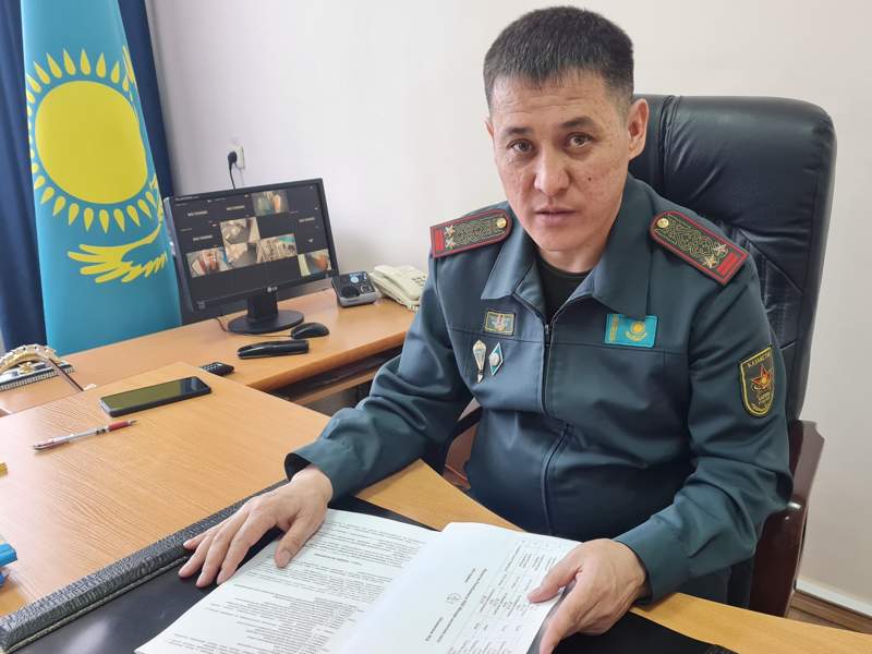 начальник управления по делам обороны города Тараза по Жамбылской области подполковник Ербол Утебаев Ербол Утебаев