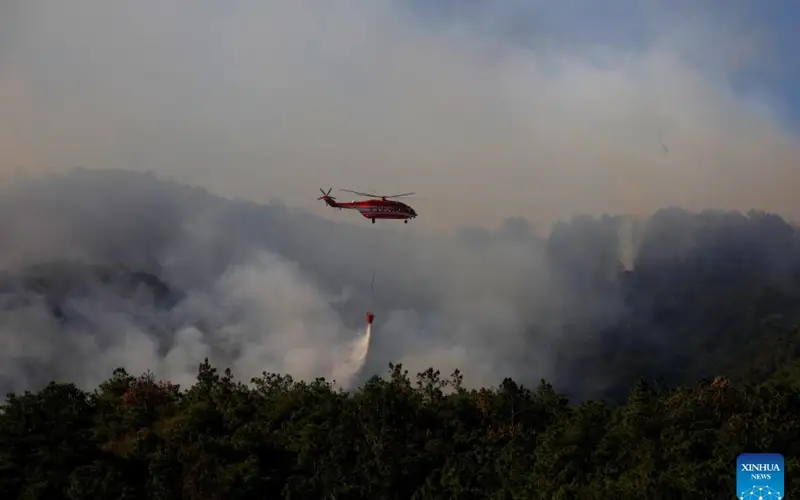 Over 2,300 people battling forest fire in southwest of China