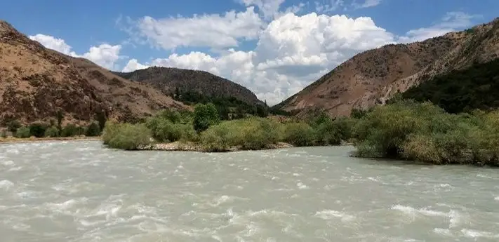 Таджикистан, река, оползень, сель