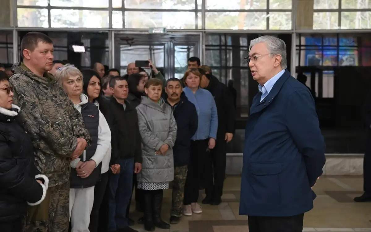 Head Of State Meets With People Evacuated Due To Floods In N Kazakhstan