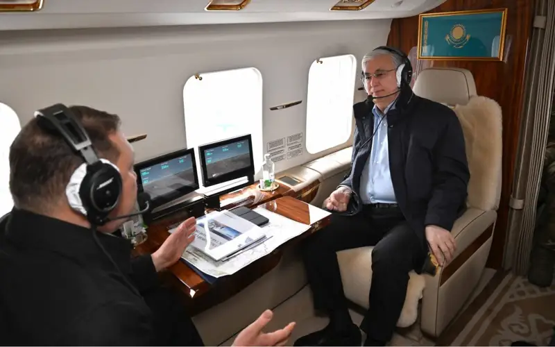 Касым-Жомарт Токаев совершил облет подтопленных территорий Костанайской области