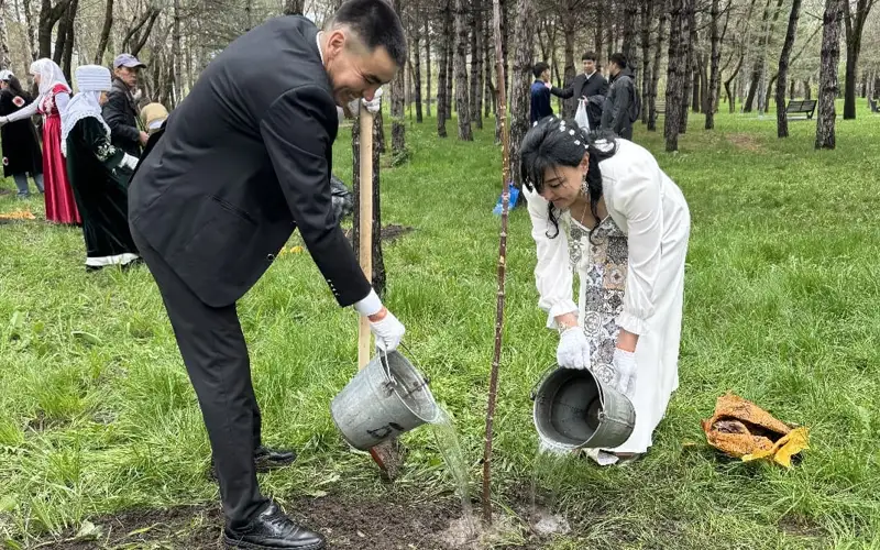 Аллею молодоженов открыли в Алматы