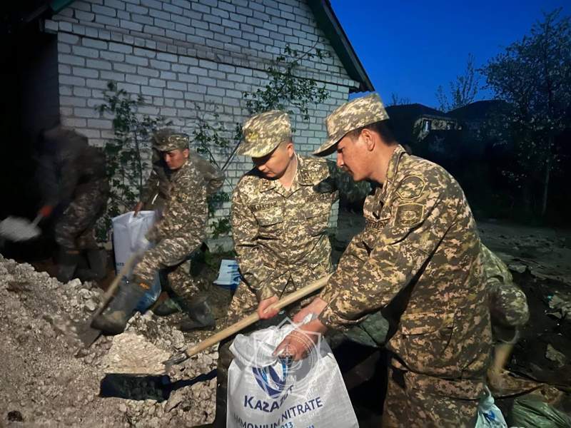 Укрепление береговой линии реки Чаган