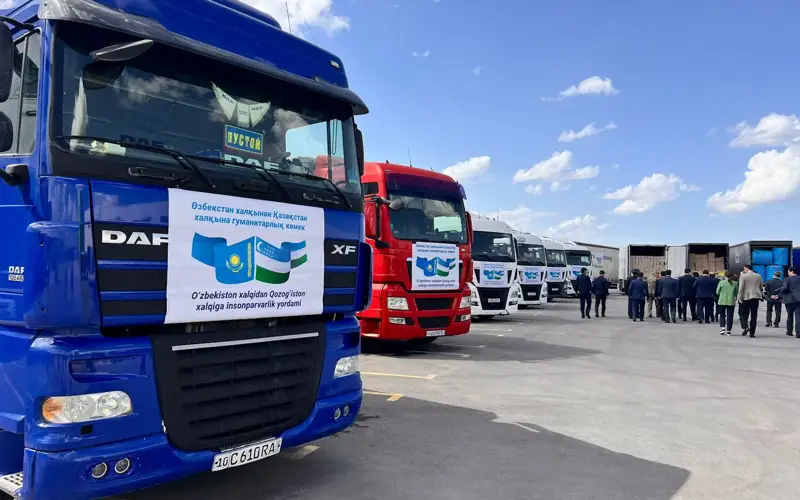 Гуманитарная помощь для пострадавших от паводков казахстанцев прибыла из Узбекистана