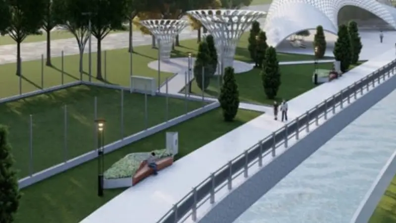 Эскиз новой набережной у реки Есентай показали в Алматы