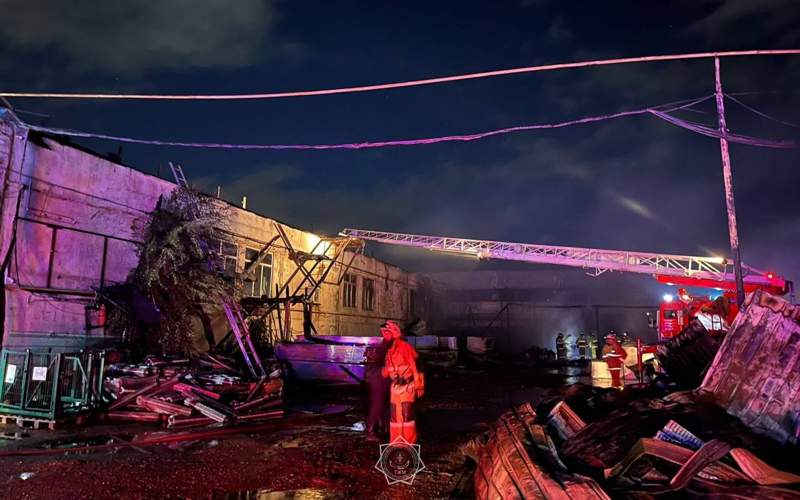 Склад со стройматериалами горел в Актобе пожар, Актобе