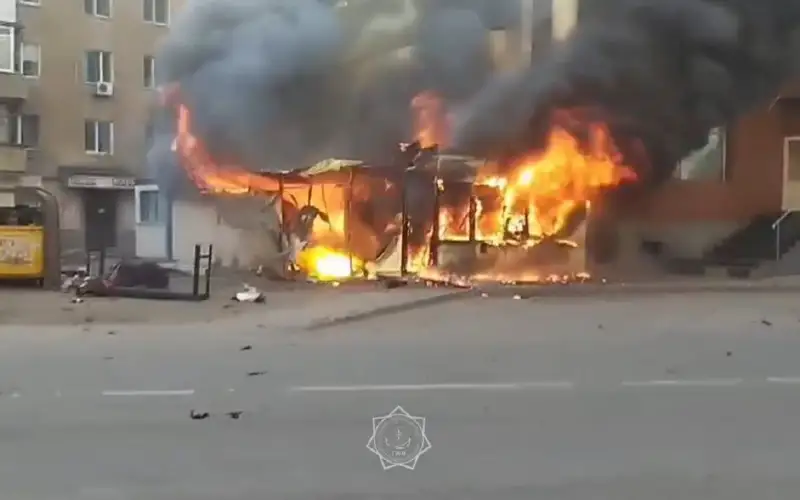 Донерная загорелась в Астане 