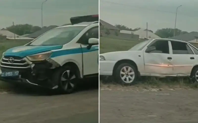 Пьяный автоугонщик протаранил полицейскую автомашину в Шымкенте