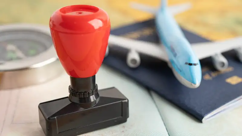 Виза, паспорт, самолет, путешествие