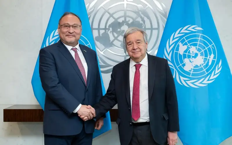 Генсек ООН Антониу Гутерриш встретился с первым заместителем министра иностранных дел РК Аканом Рахметуллиным