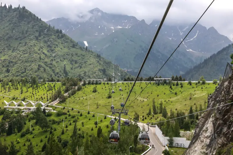 Шымбулак Медео канатная дорога Шымбұлақ Медеу аспалы жол