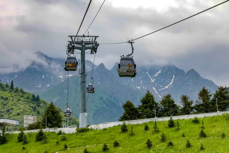 Шымбулак Медео канатная дорога Шымбұлақ Медеу аспалы жол