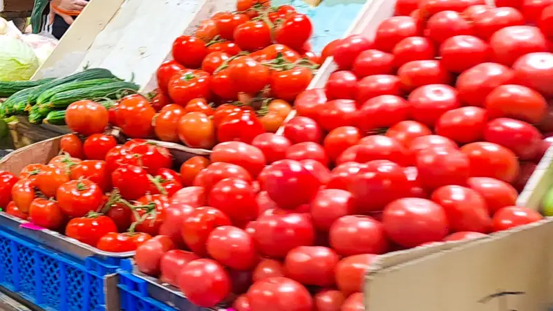 помидоры, базар, овощи, қызанақ, көкөністер