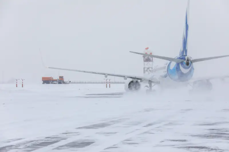 аэродром Астана зима самолет метель қыс ұшақ боран