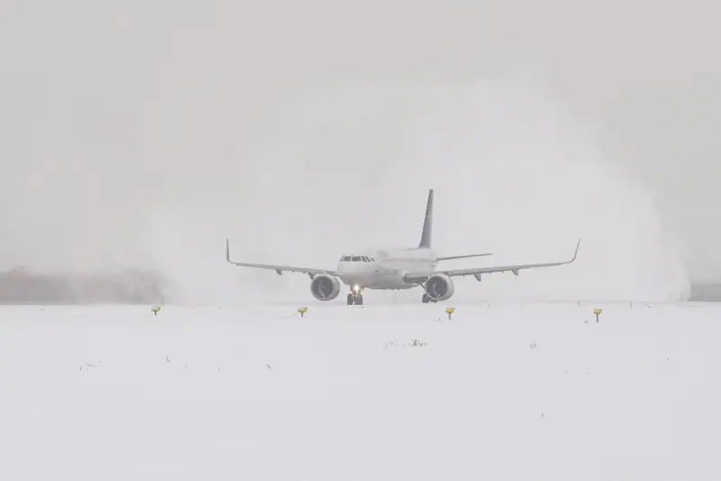 аэродром Астана зима самолет метель қыс ұшақ боран