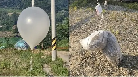 N. Korea sends some 90 balloons filled with trash to S. Korea