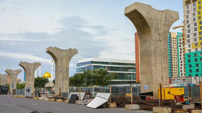 Строительство ЛРТ  Астана LRT құрылысы  Астана 