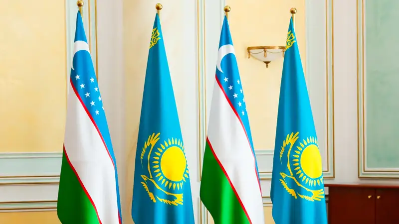 Флаг Узбекистан Казахстан Өзбекстан Қазақстан