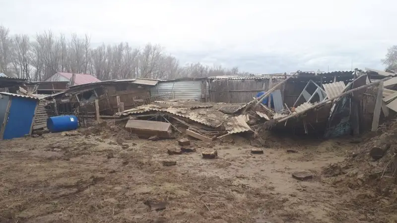 пострадавшие от паводка дома и хозпостройки