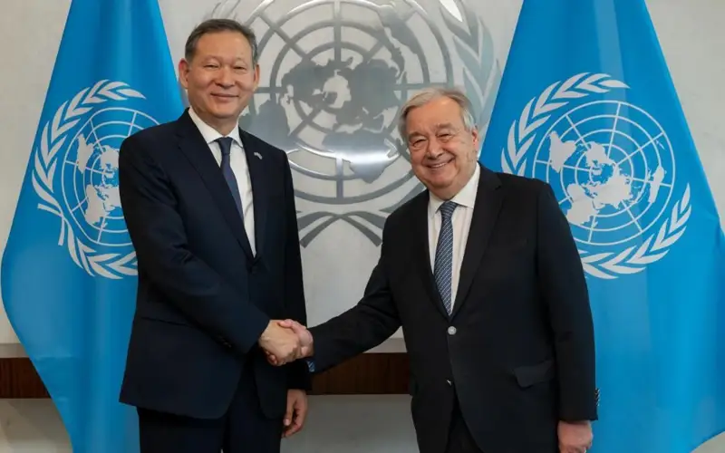Kazakhstan's Permanent Representative to UN Presents credentials to UN Sec-Gen