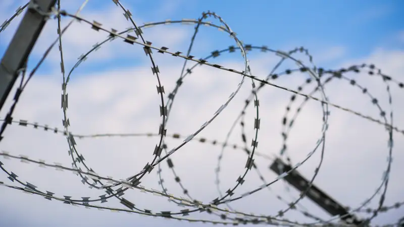 колючая проволка тікенді сым забор қоршау колония