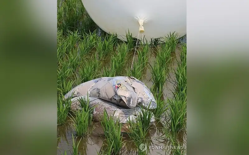 воздушных шары с мусором из Северной Кореи